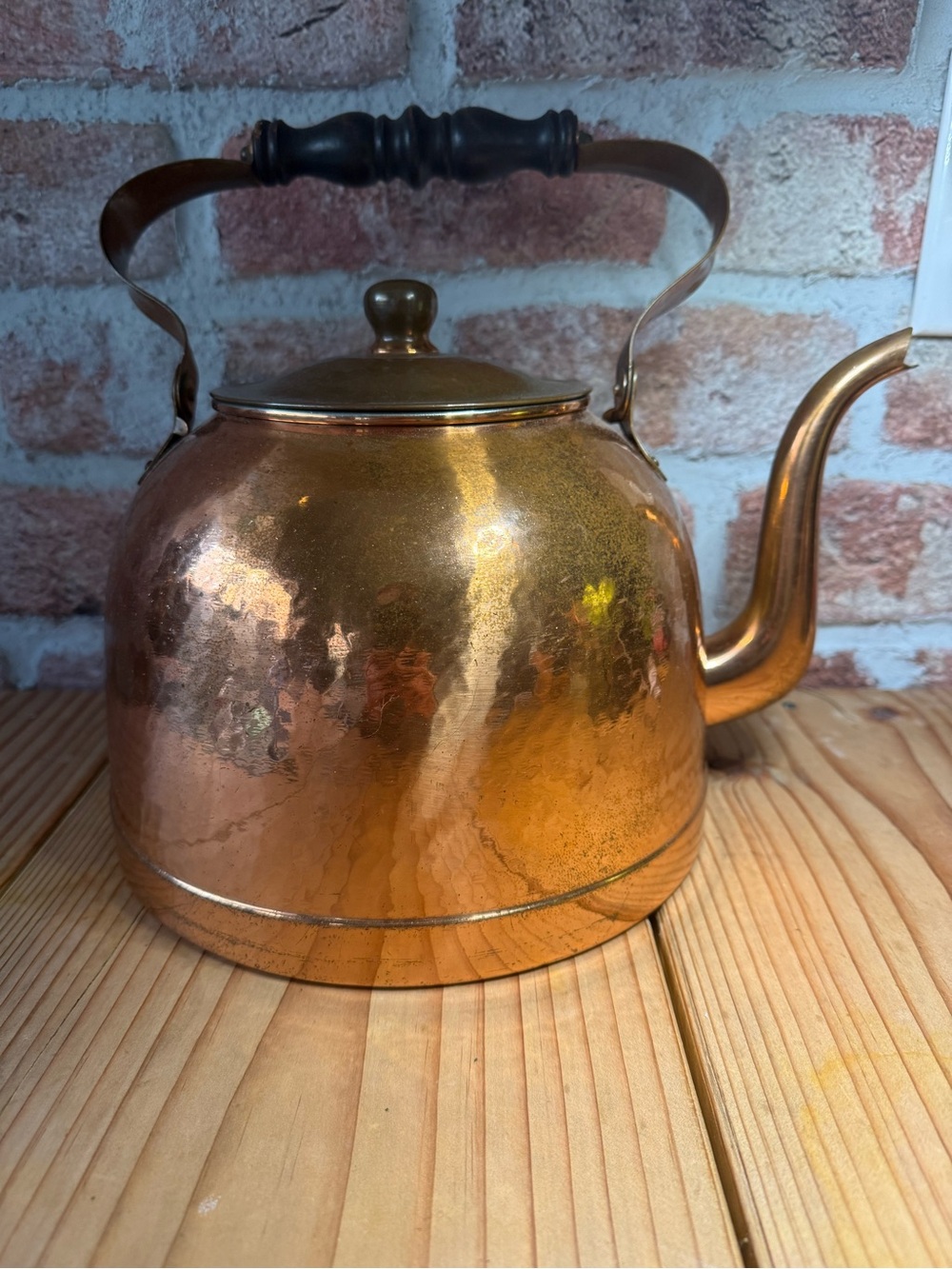 Large Vintage Copper Tea Kettle